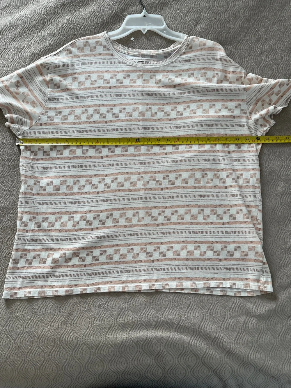 Free People Wee the Free Nina printed tee Top in taupe size small - Picture 6 of 9